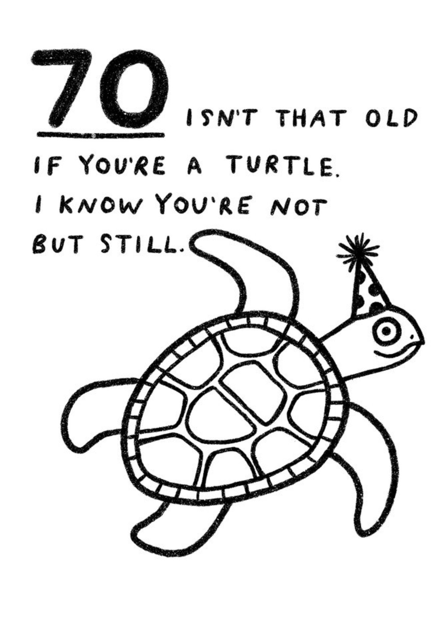 Moonpig Pigment 70 Isn't That Old If You're A Turtle Funny Cheeky Birthday Card