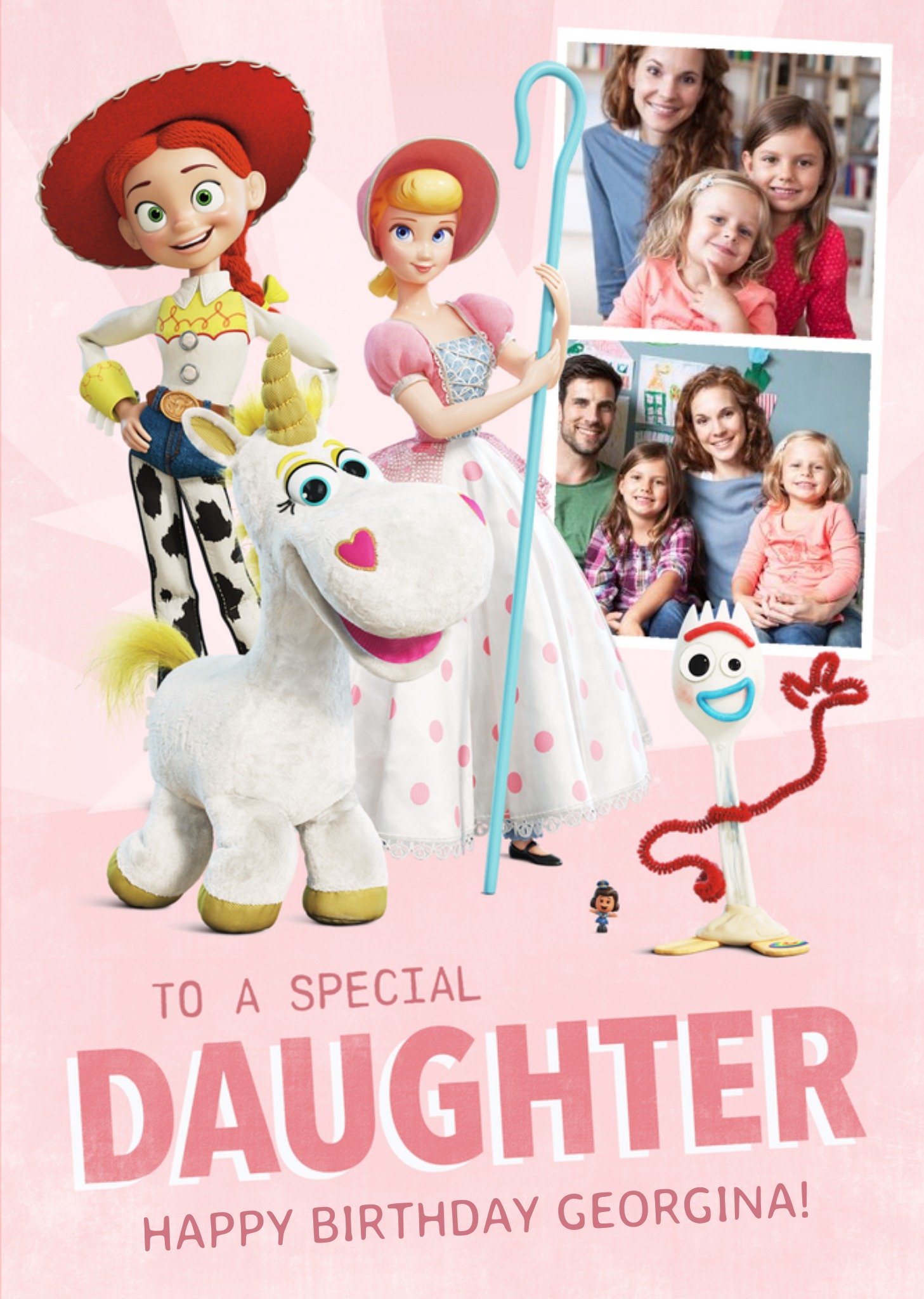 Toy Story 4 - To A Special Daughter Photo Upload Card Ecard