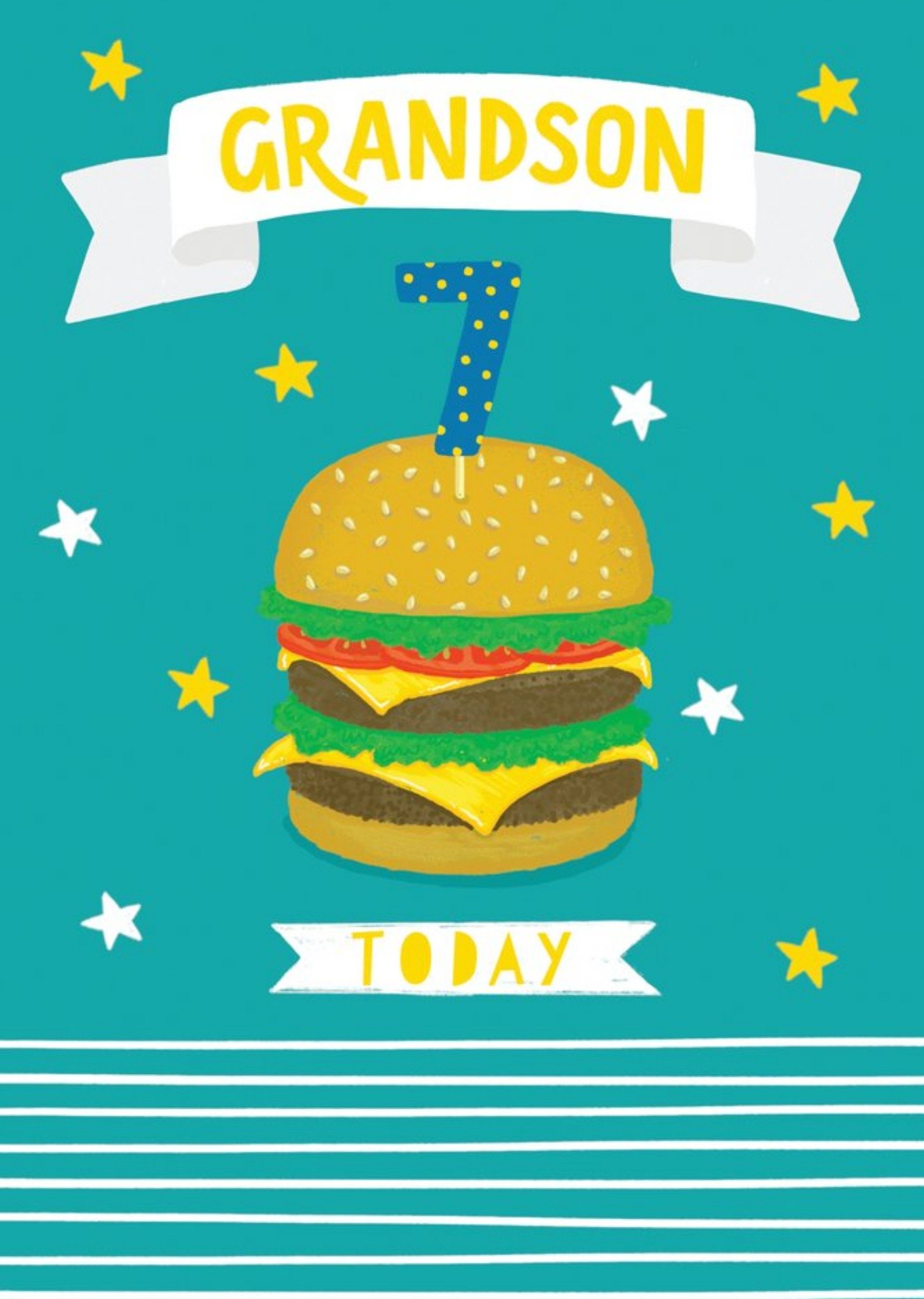 Moonpig Cute Illustration Burger Grandson 7 Today