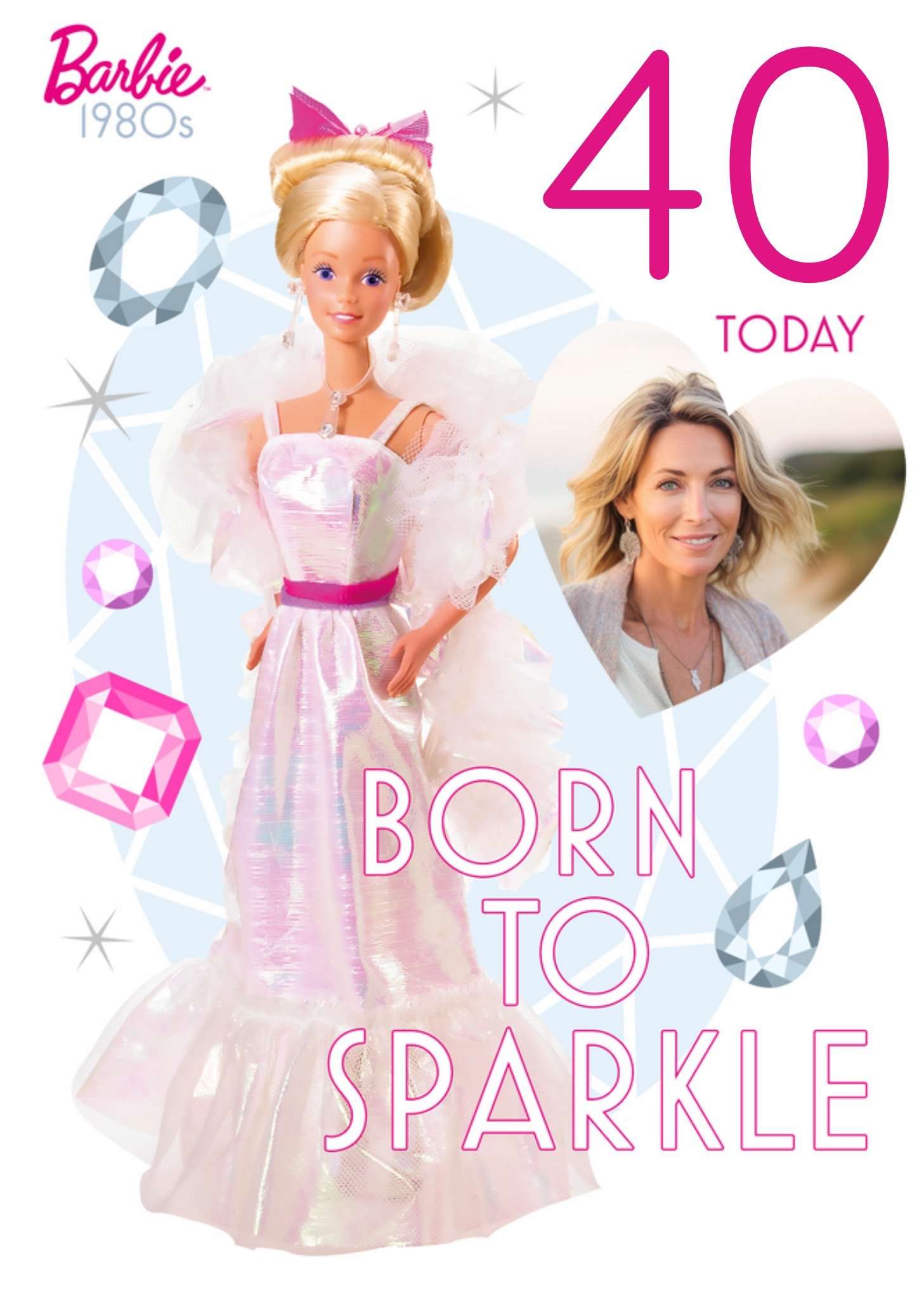 Barbie Born To Sparkle Photo Upload Birthday Card Ecard
