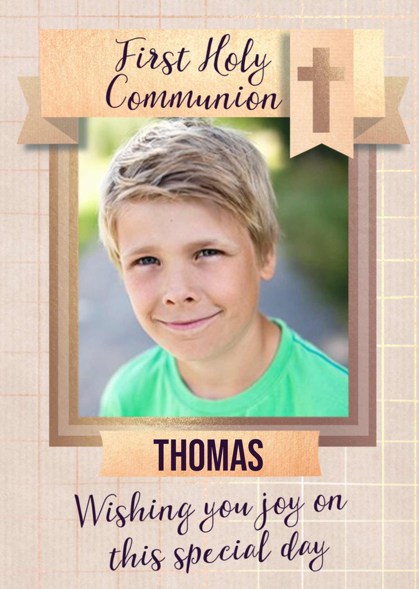Moonpig Northern Lights Creative Illustration Holy Communion Son Daughter Card