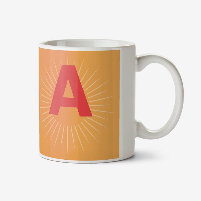 Orange Personalise Letter Photo Upload Mug