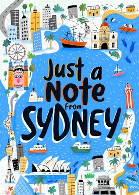 Just A Note From Sydney Landmarks Postcard