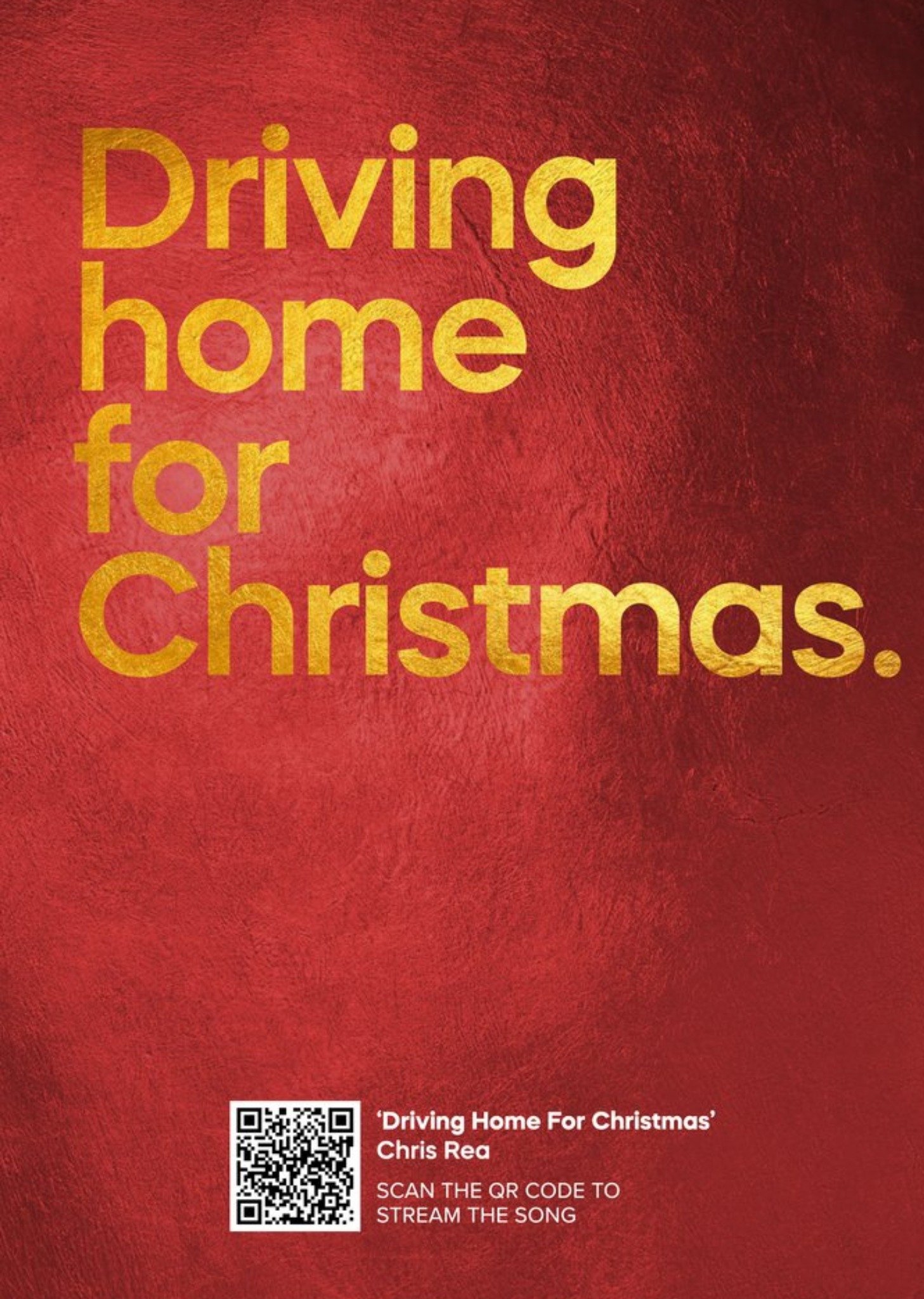 Moonpig Driving Home For Christmas Typographic Christmas Card