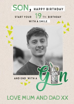 Photo Upload Personalised Son Birthday Card