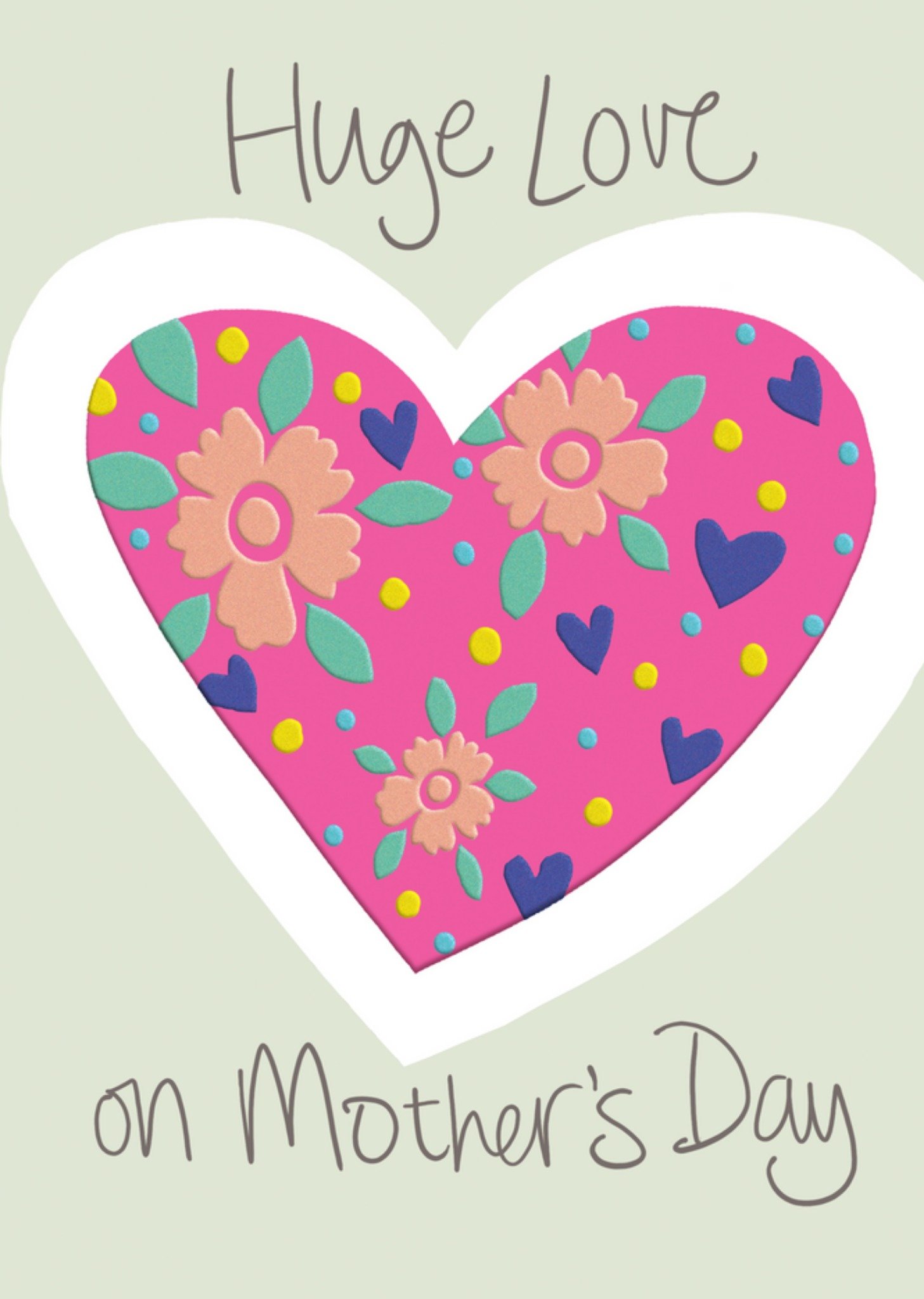 Moonpig Huge Love Big Bright Heart Mother's Day Card, Large
