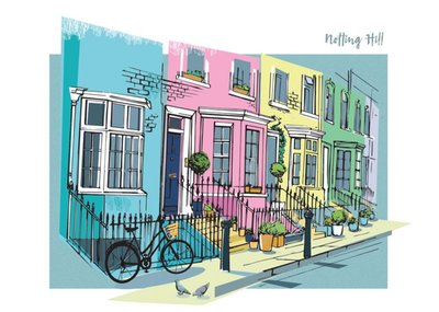 London Landmark Notting Hill Birthday Card