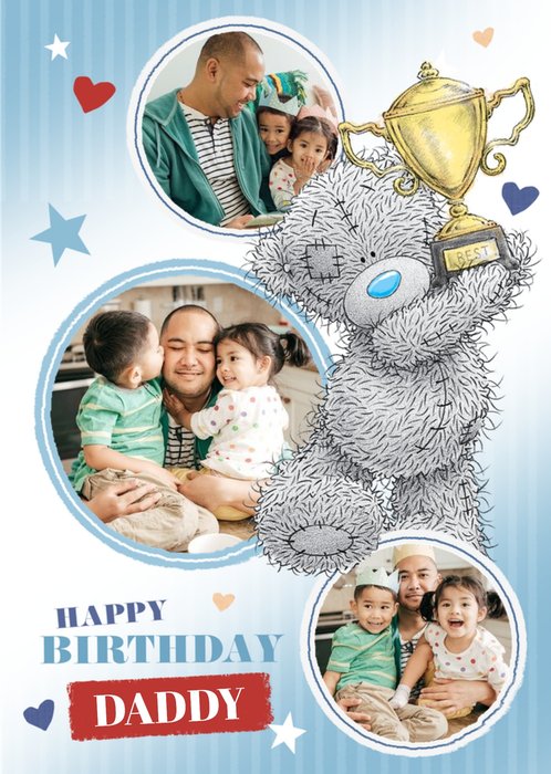 Cute Tatty Teddy Daddy Happy Birthday Photo Upload Card.