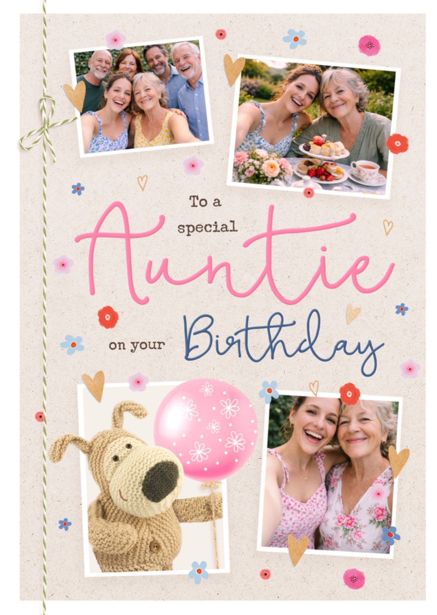 Moonpig Boofle To A Special Auntie On Your Birthday Illustrated Photo Upload Card