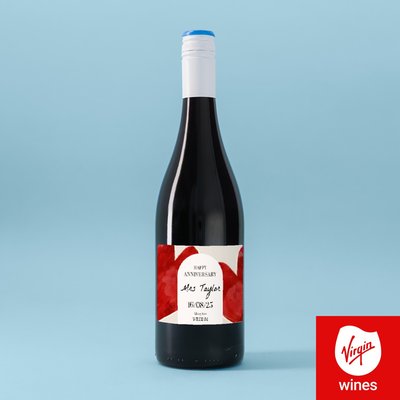 Virgin Wines Personalised Happy Anniversary Merlot 75cl