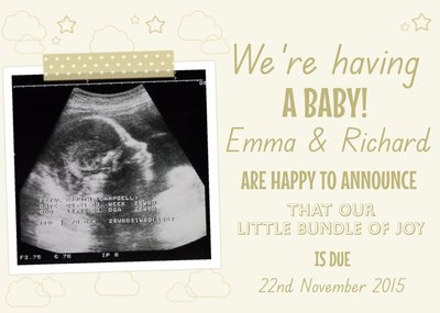 We're Having A Baby Announcement Card