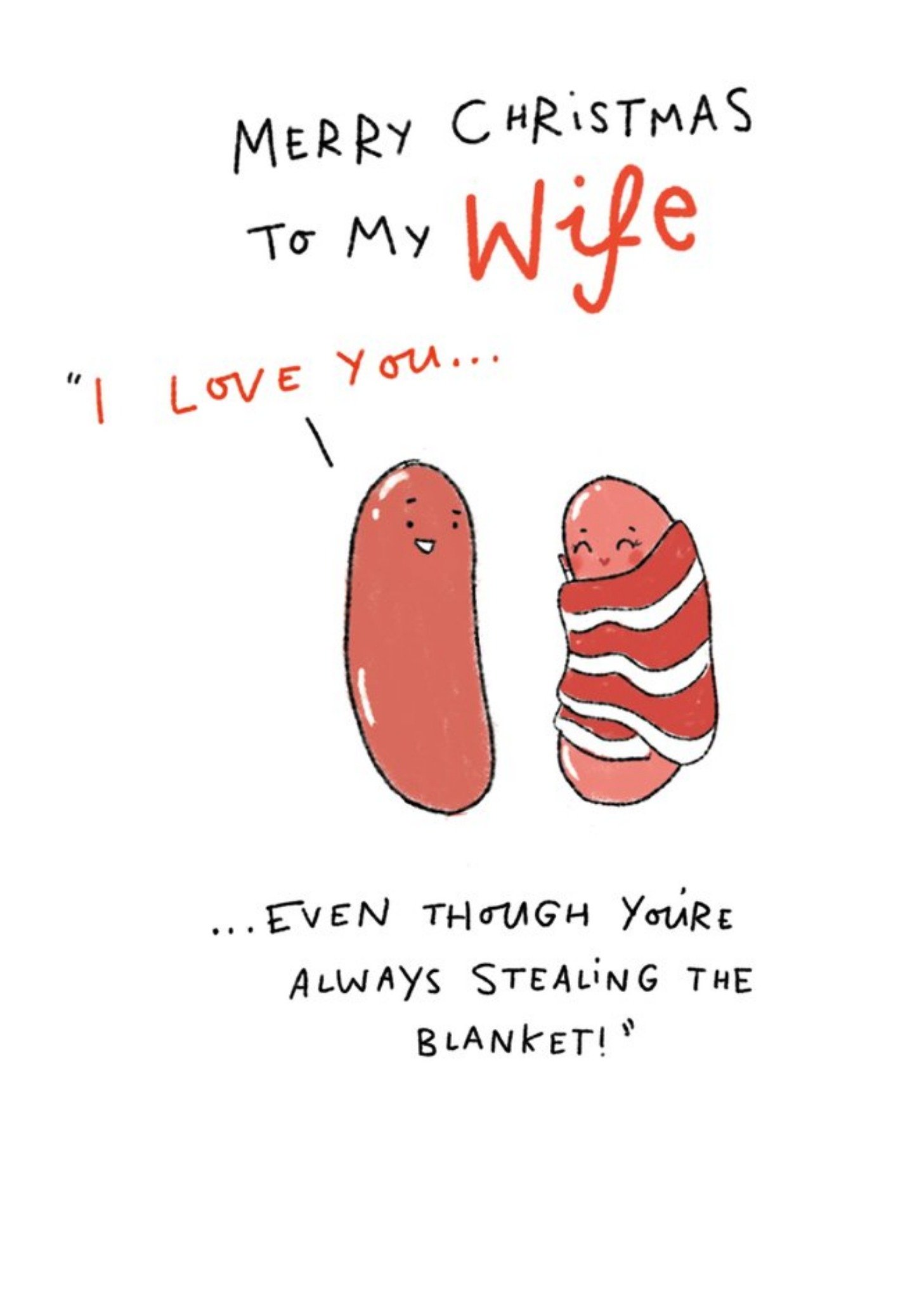 Moonpig To My Wife I Love You Pigs In Blankets Funny Christmas Card