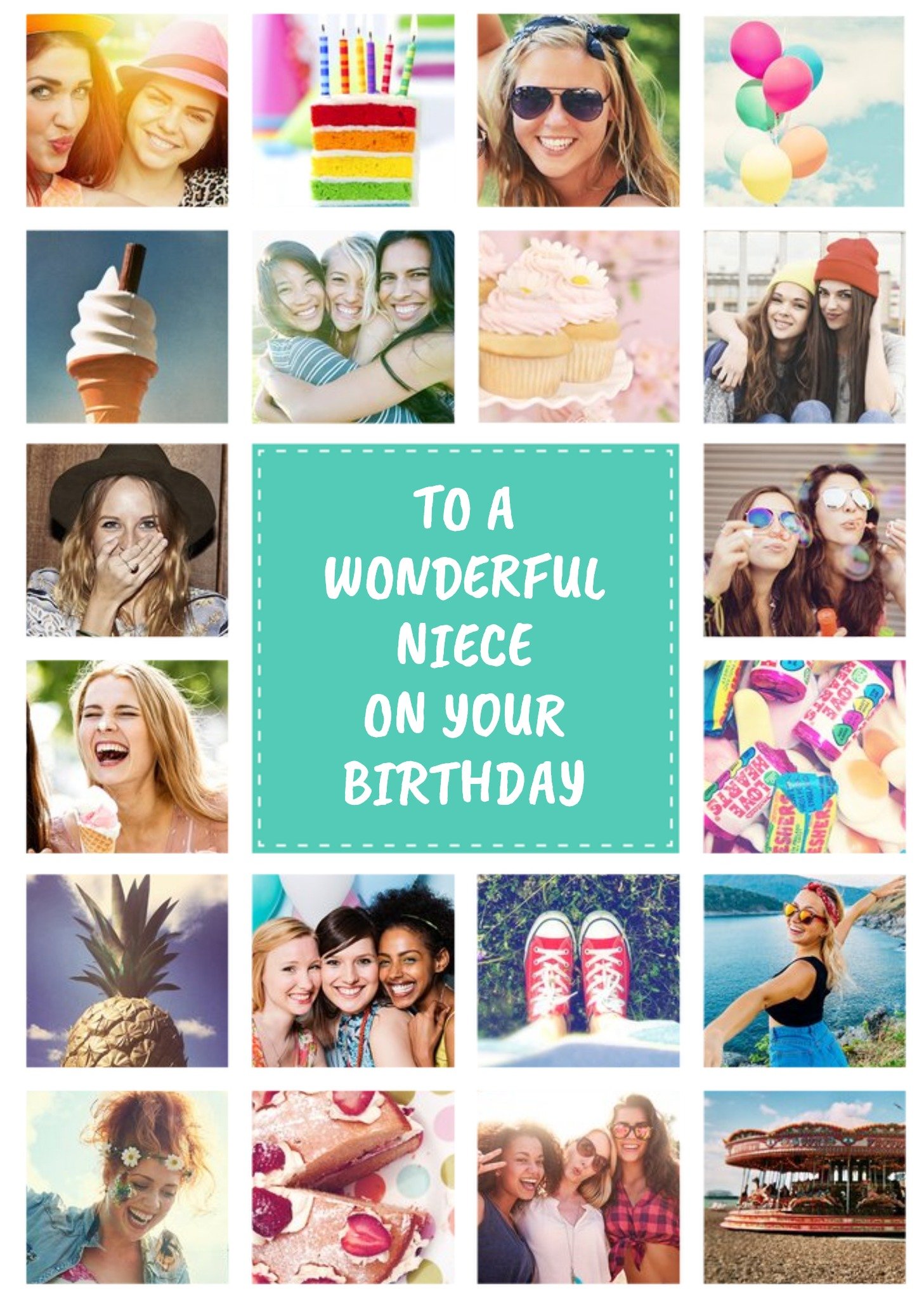 Moonpig Multiple Photo Upload Birthday Card - Niece