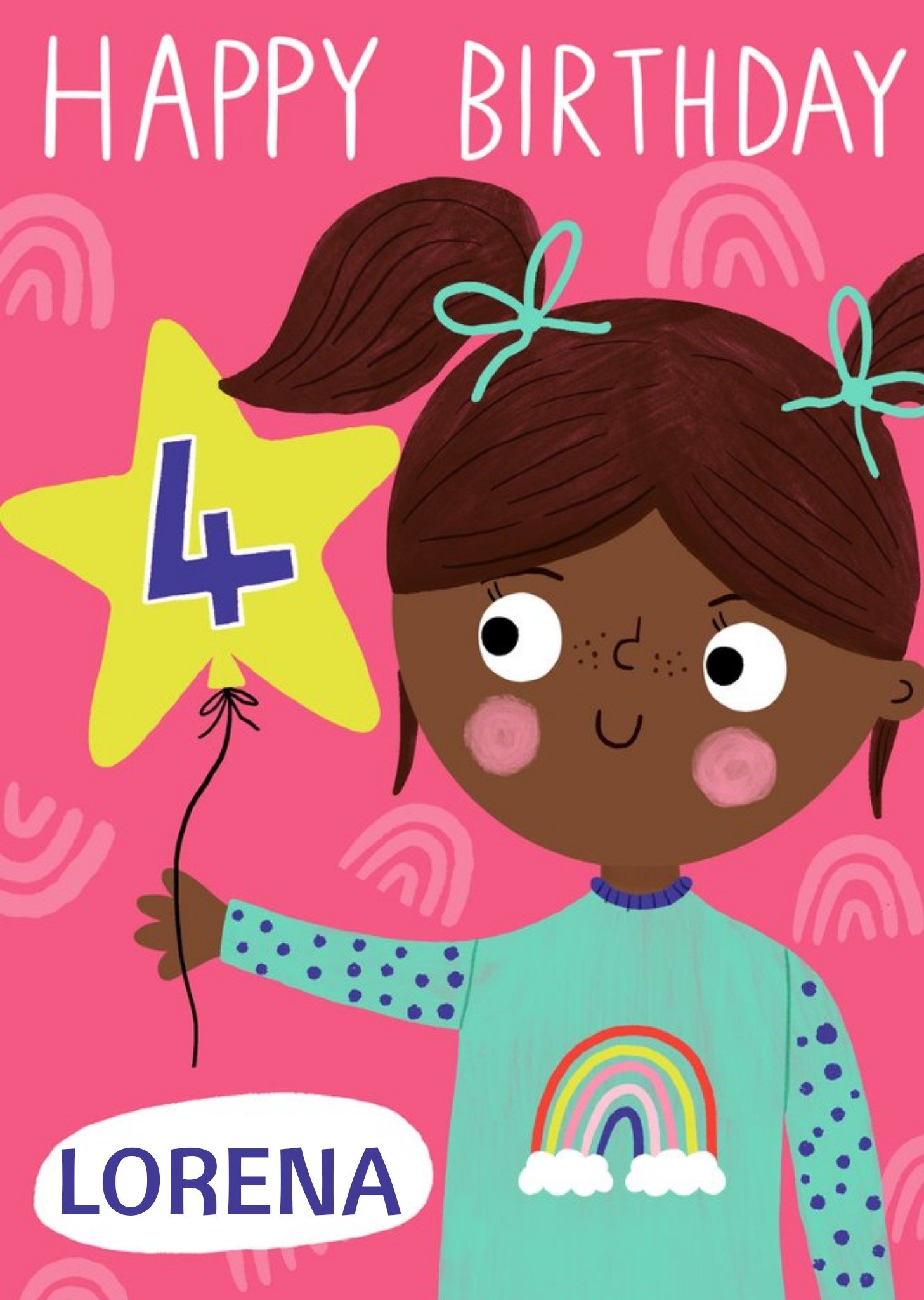 Moonpig Yay Today Illustrated Happy 4th Birthday Card