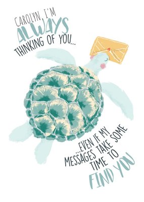 Swimming Turtle Im Always Thinking Of You Postcard