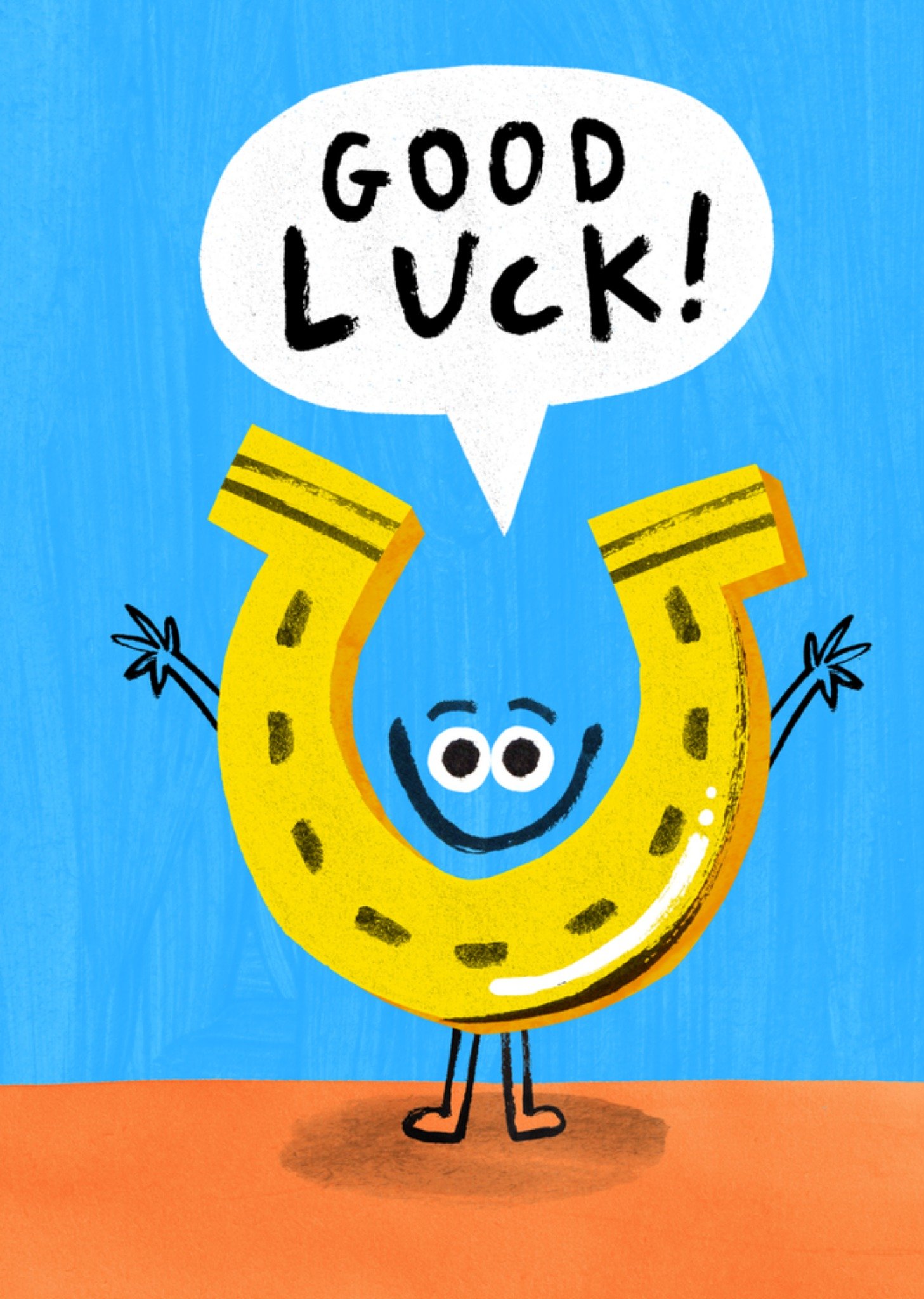 Moonpig Good Luck Smiling Horseshoe Card
