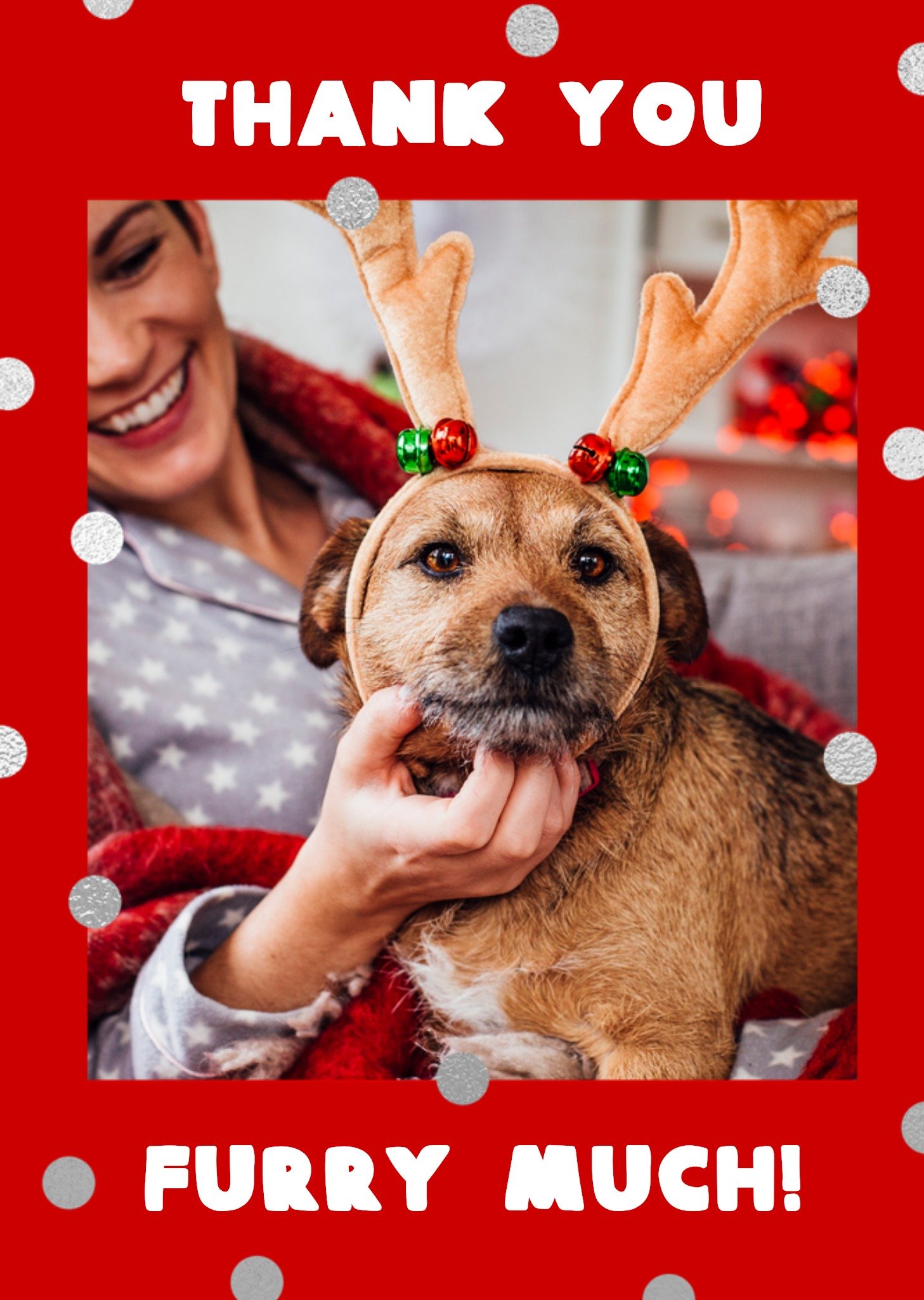 Moonpig Bold And Fun Polka Dots Background Photo Upload Greetings Christmas Card