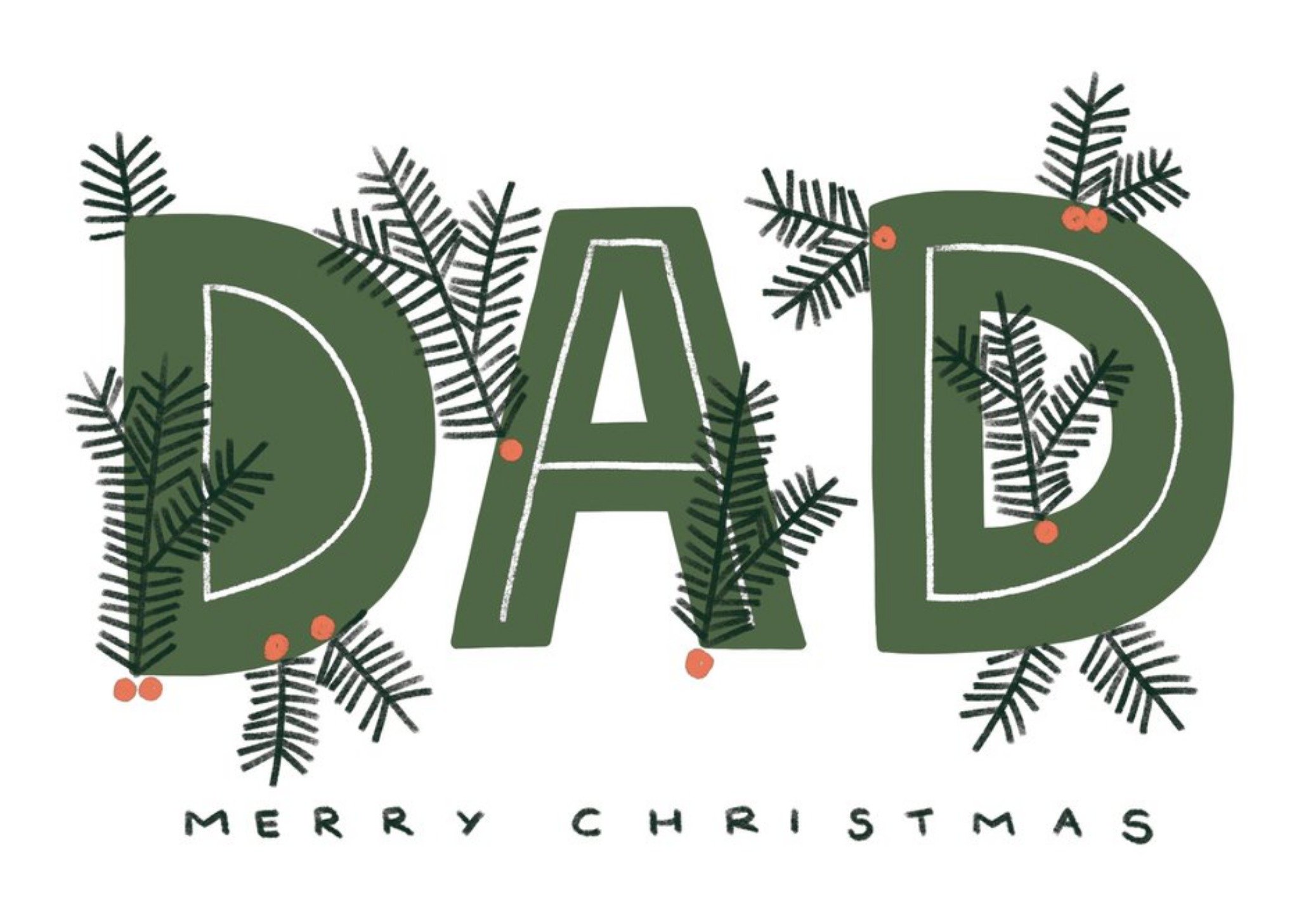 Moonpig Dad Merry Christmas Typographic Card