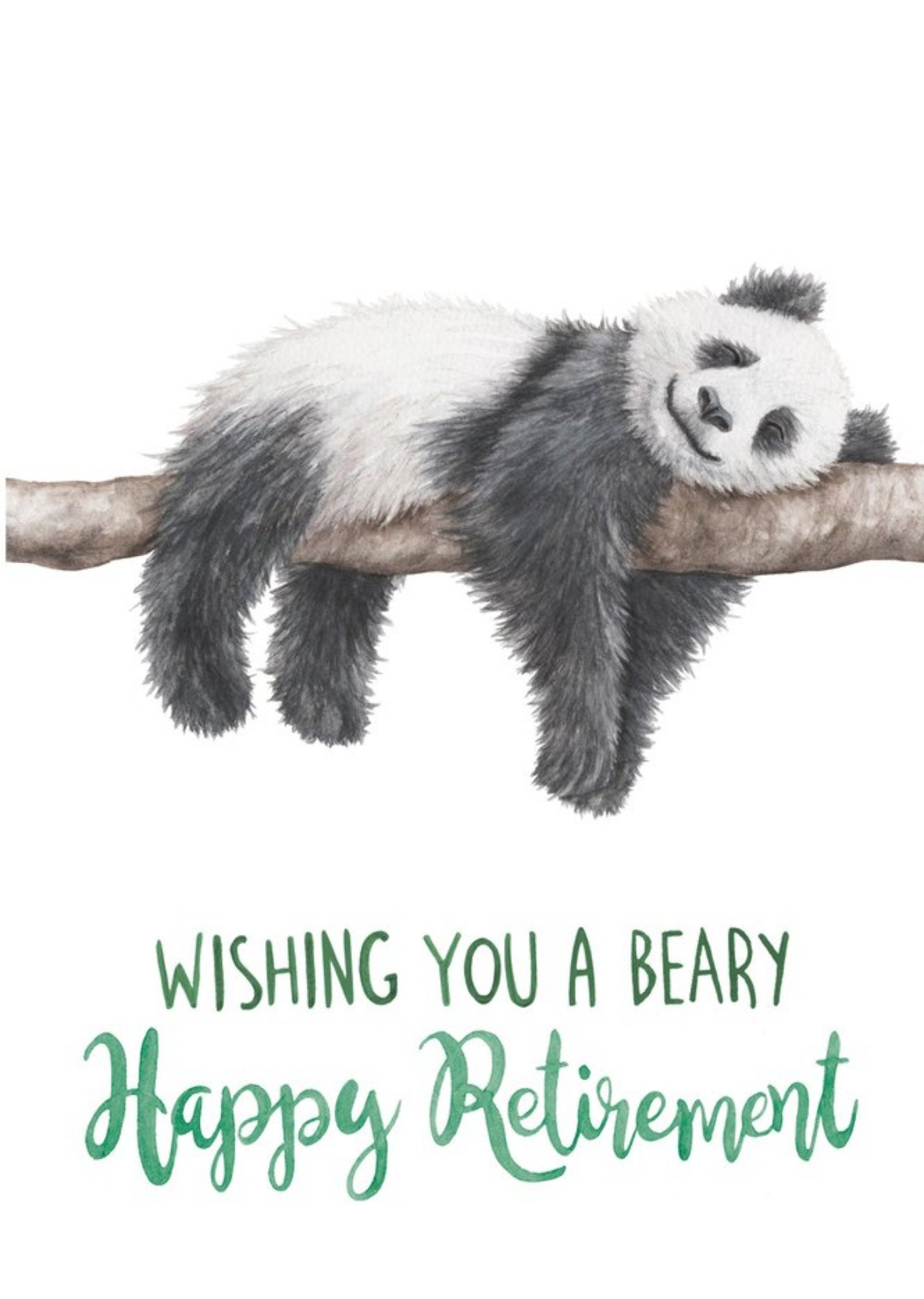 Moonpig Funny Cute Pun Panda Illustration Happy Retirement Card