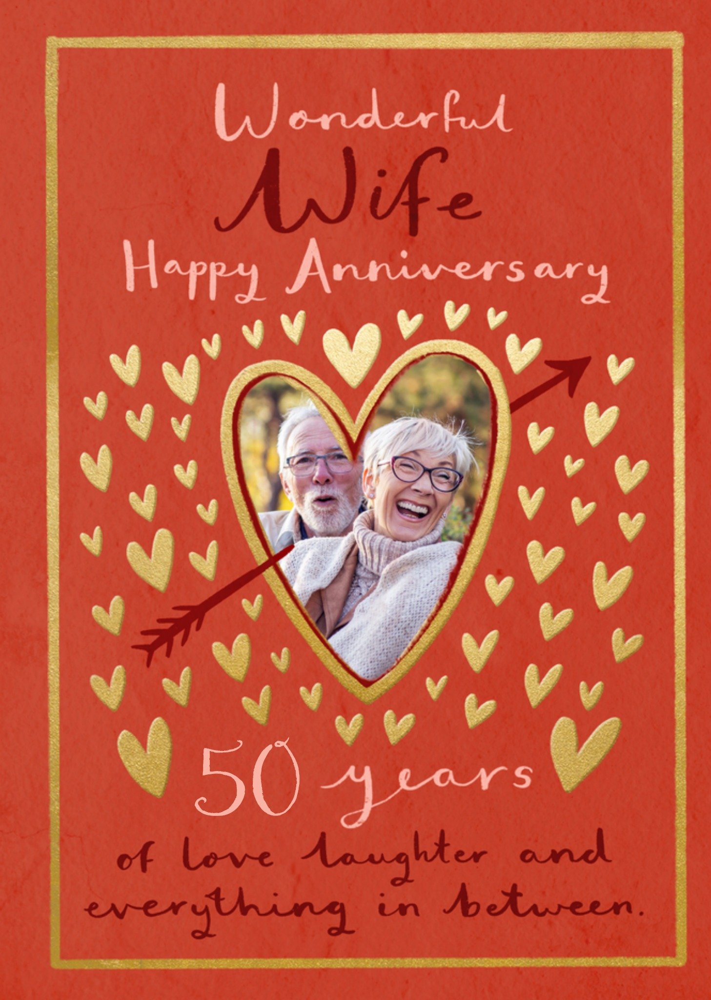 Moonpig Wonderful Wife 50 Years Happy Anniversary Photo Upload Card