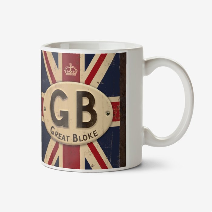 Distressed Union Jack Design Great Bloke Photo Upload Mug 