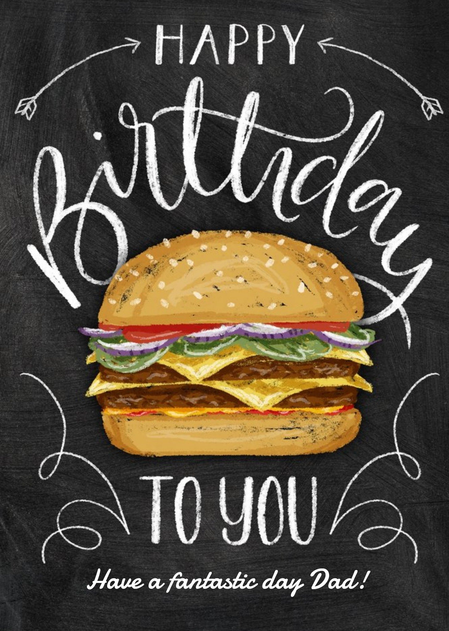 Moonpig Illustrated Burger Happy Birthday To You Personalised Card