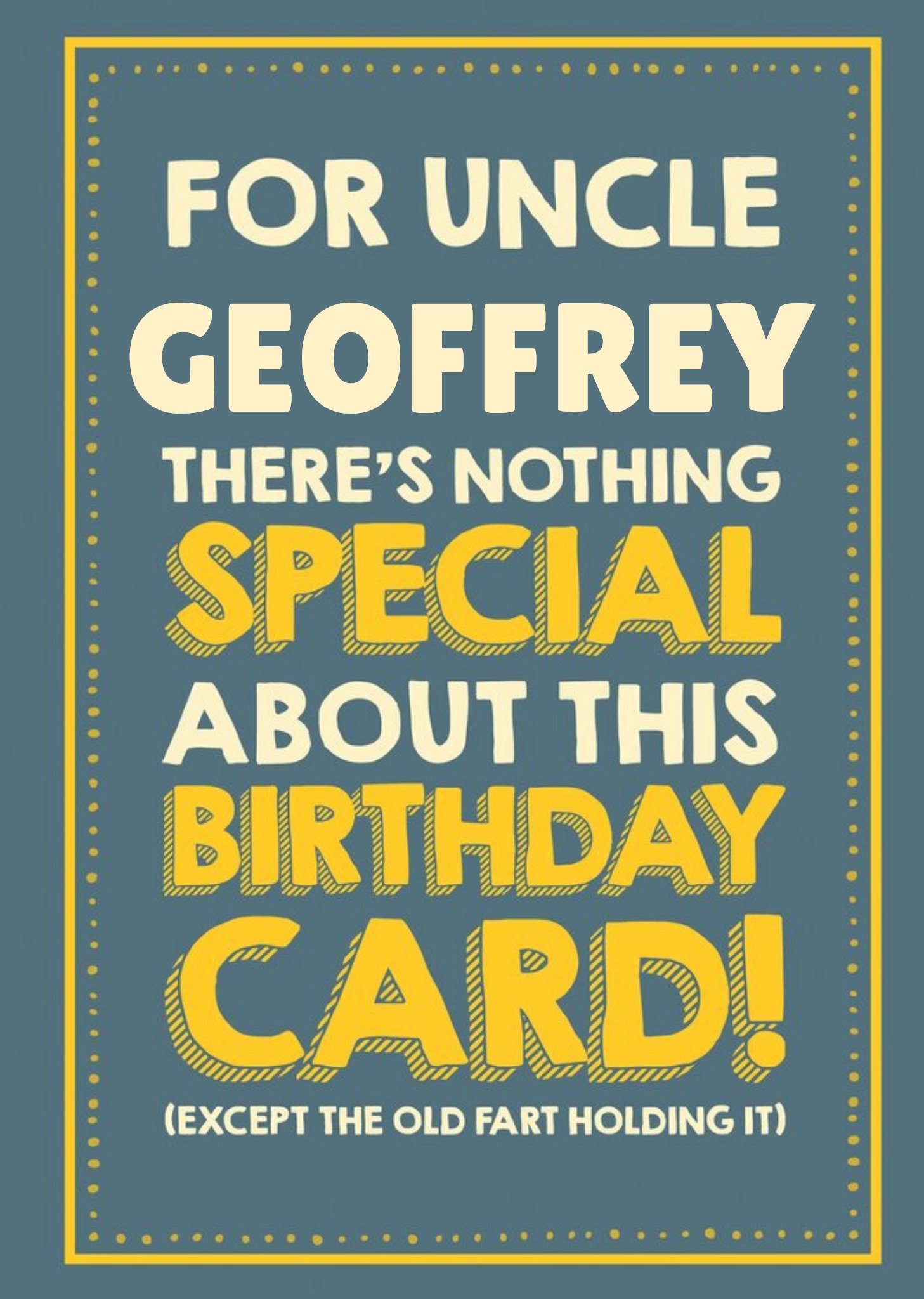 Moonpig Jam And Toast Typographic Funny Humour Uncle Birthday Card
