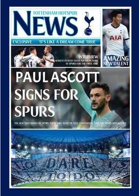 Tottenham Hotspur FC Football Club Signs For Spurs Spoof Newspaper Birthday Card