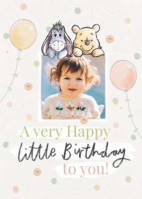 Happy Little Birthday Disney Winnie The Pooh And Eeyore Photo Upload Card