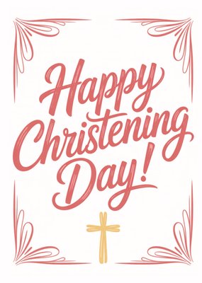 Happy Christening Day Typography Card