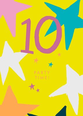 Party Time 10th Birthday Card