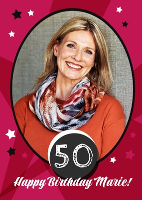 Stars And Stripes 50Th Birthday Photo Card