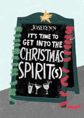 Christmas Card - Pub Sign - Christmas Spirit - Drinking