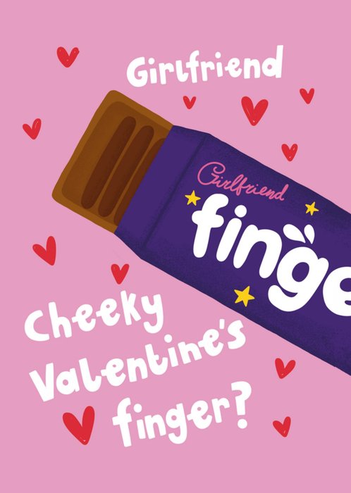 Chocolate Bar Illustrated Valentines Day Girlfriend Card