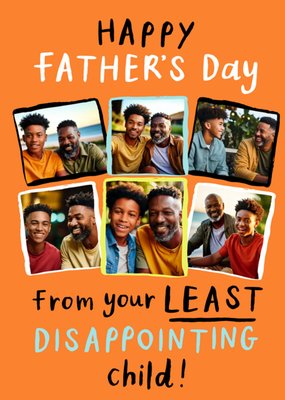 Least Disappointing Child Bold Humour Photo Upload Father’s Day Card