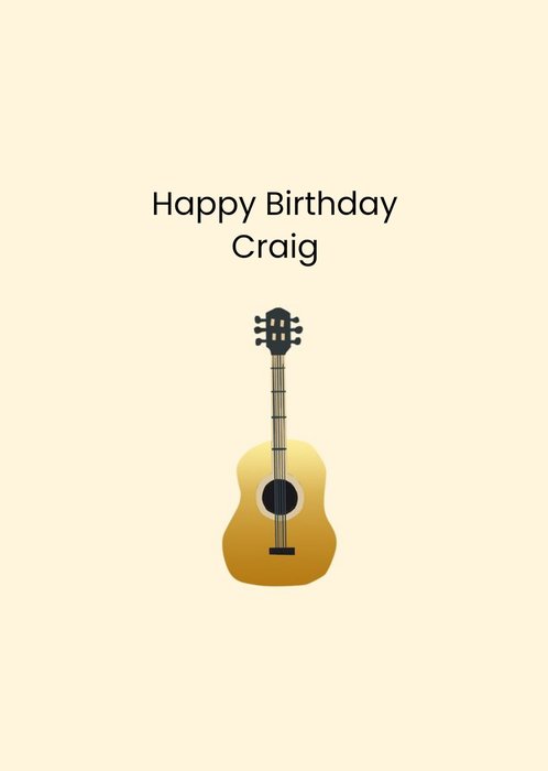 Illustrated Guitar Happy Birthday Card