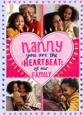 Nanny You Are The Heartbeat Of Our Family Photo Upload Card