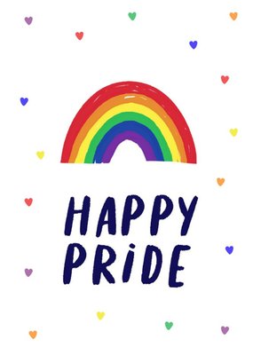 Happy Pride Rainbow and Hearts Card