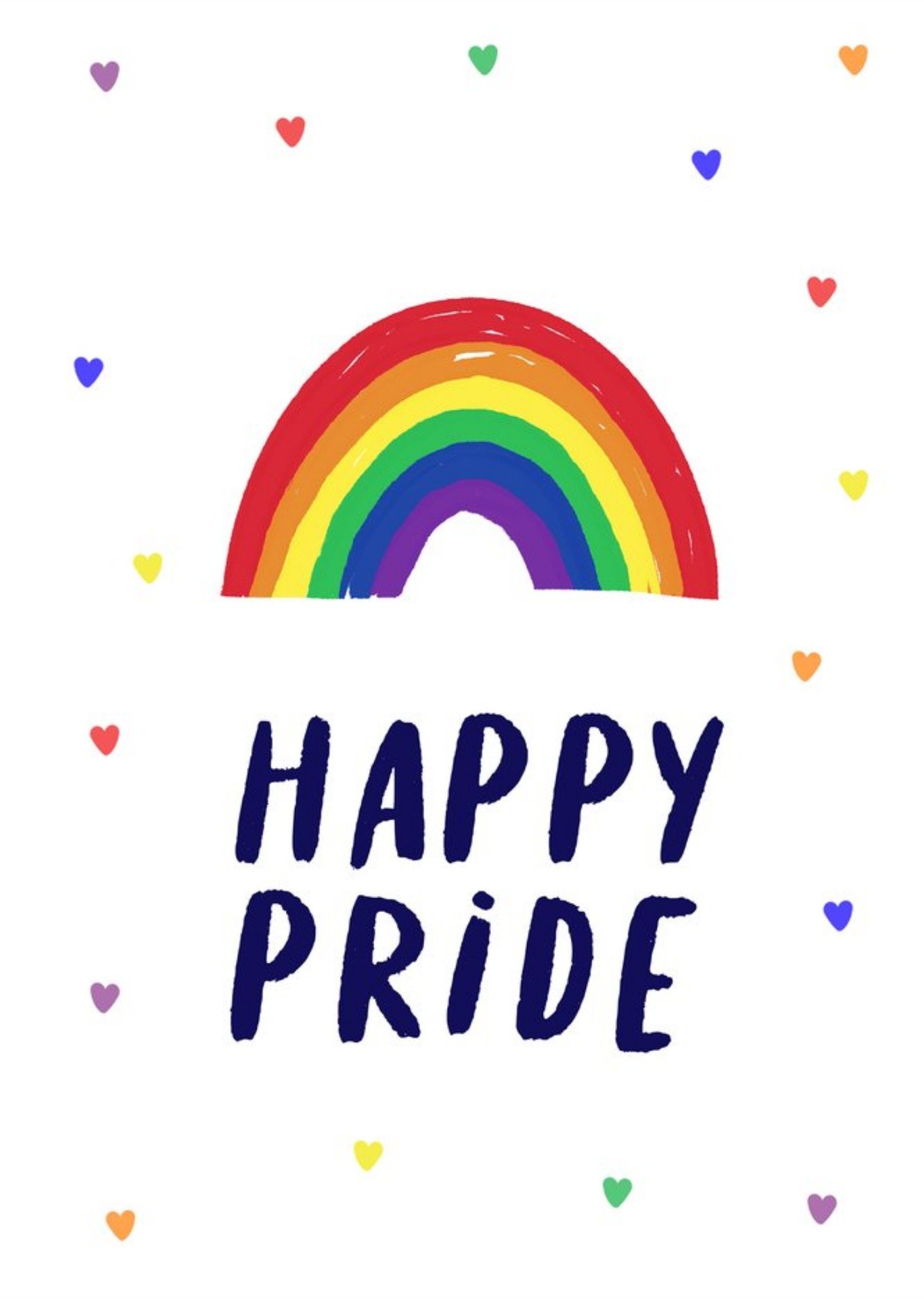 Moonpig Happy Pride Rainbow And Hearts Card