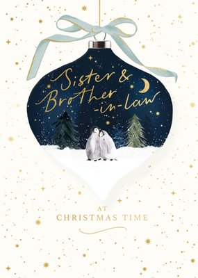 Cute Penguin Bauble Sister and Brother in Law Christmas Car