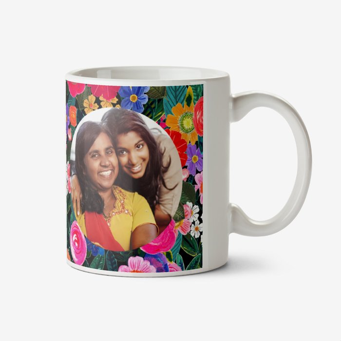 Katt Jones Hula Figg Best Mum Hand Illustrated Flowers Photo Upload Mug