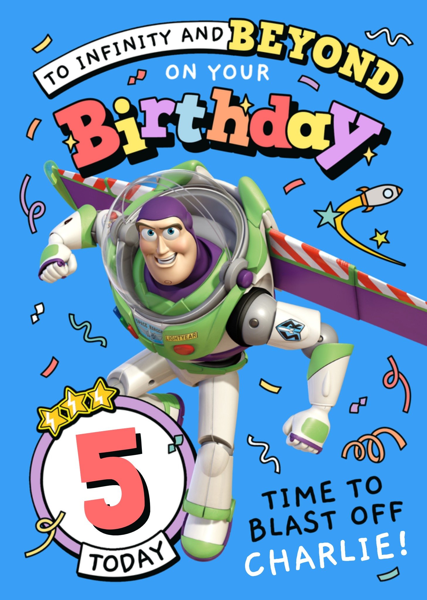 Toy Story To Infinity And Beyond 5th Birthday Card