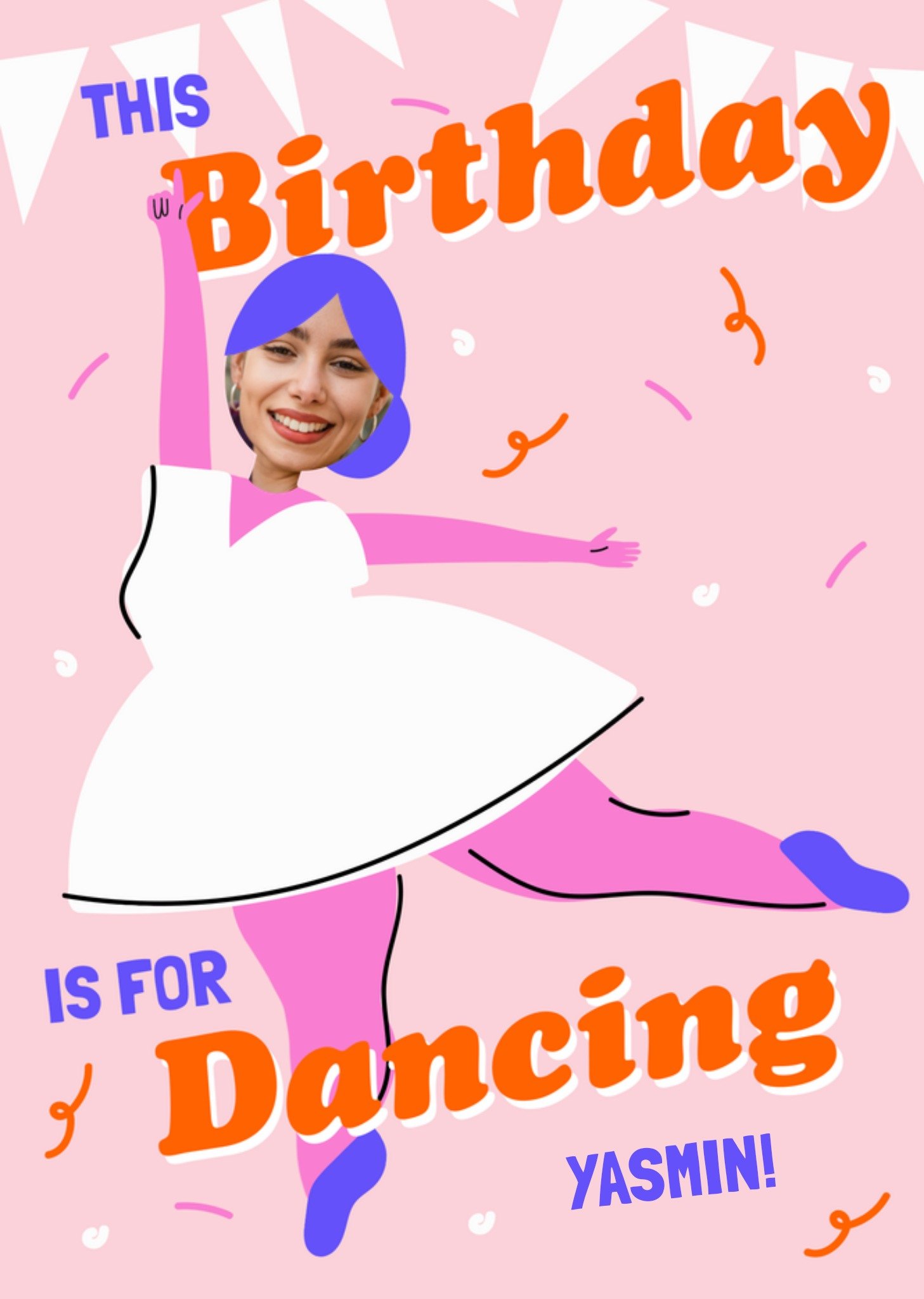 Moonpig Trading Faces This Birthday Is For Dancing Photo Upload Card
