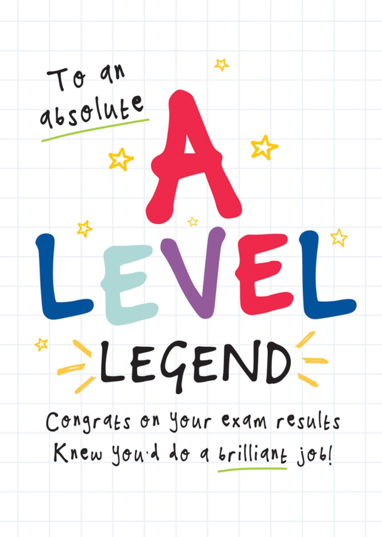 Moonpig A Level Legend Congrats On Your Exam Results Card
