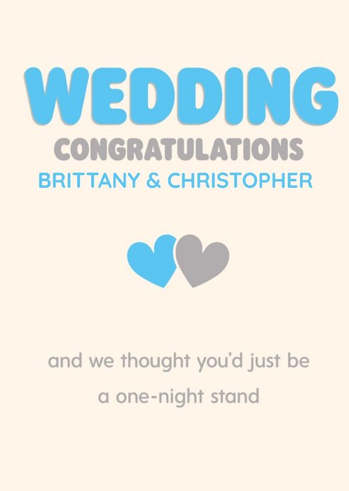 Typographic Humorous Editable Wedding Card