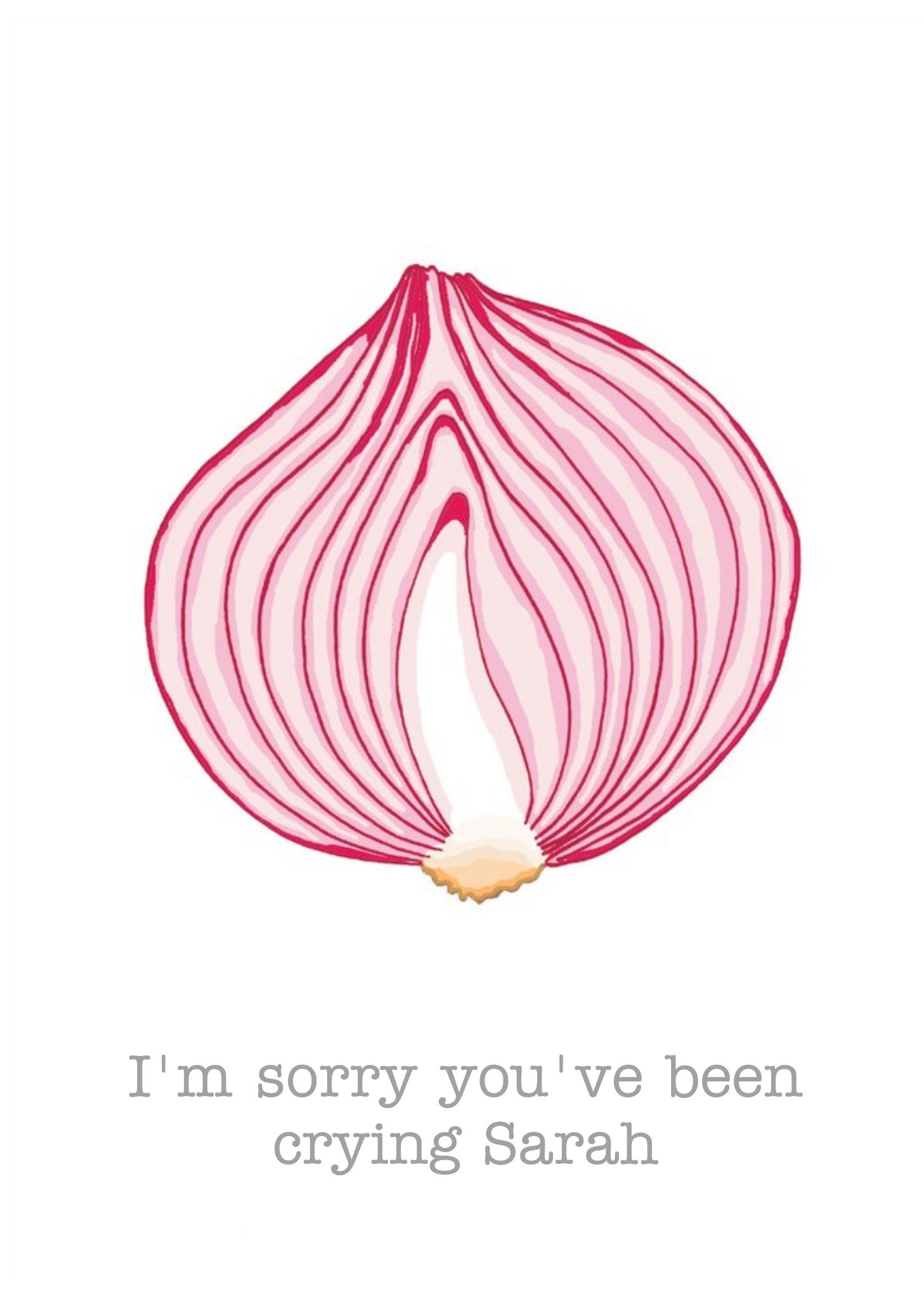 Moonpig Large Onion Illustration I'm Sorry Card