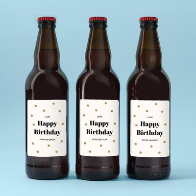 Personalised Happy Birthday Lager Trio 3x500ml