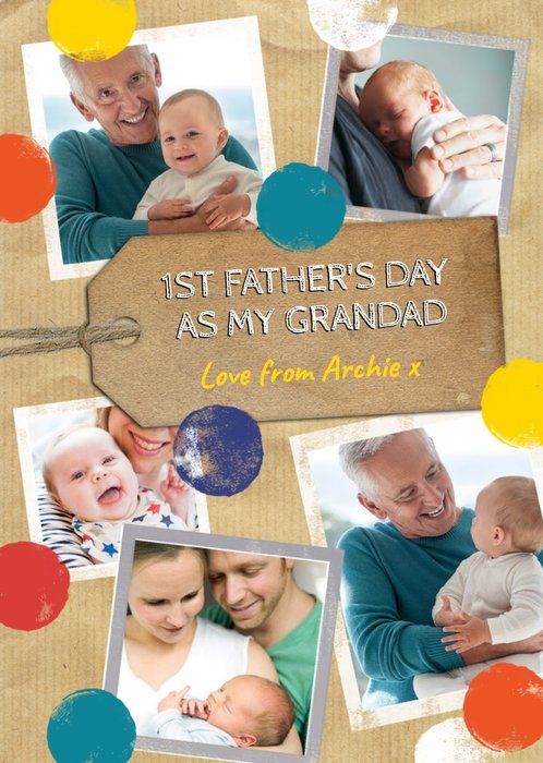 1st Father's Day As A Grandad Photo Upload Card