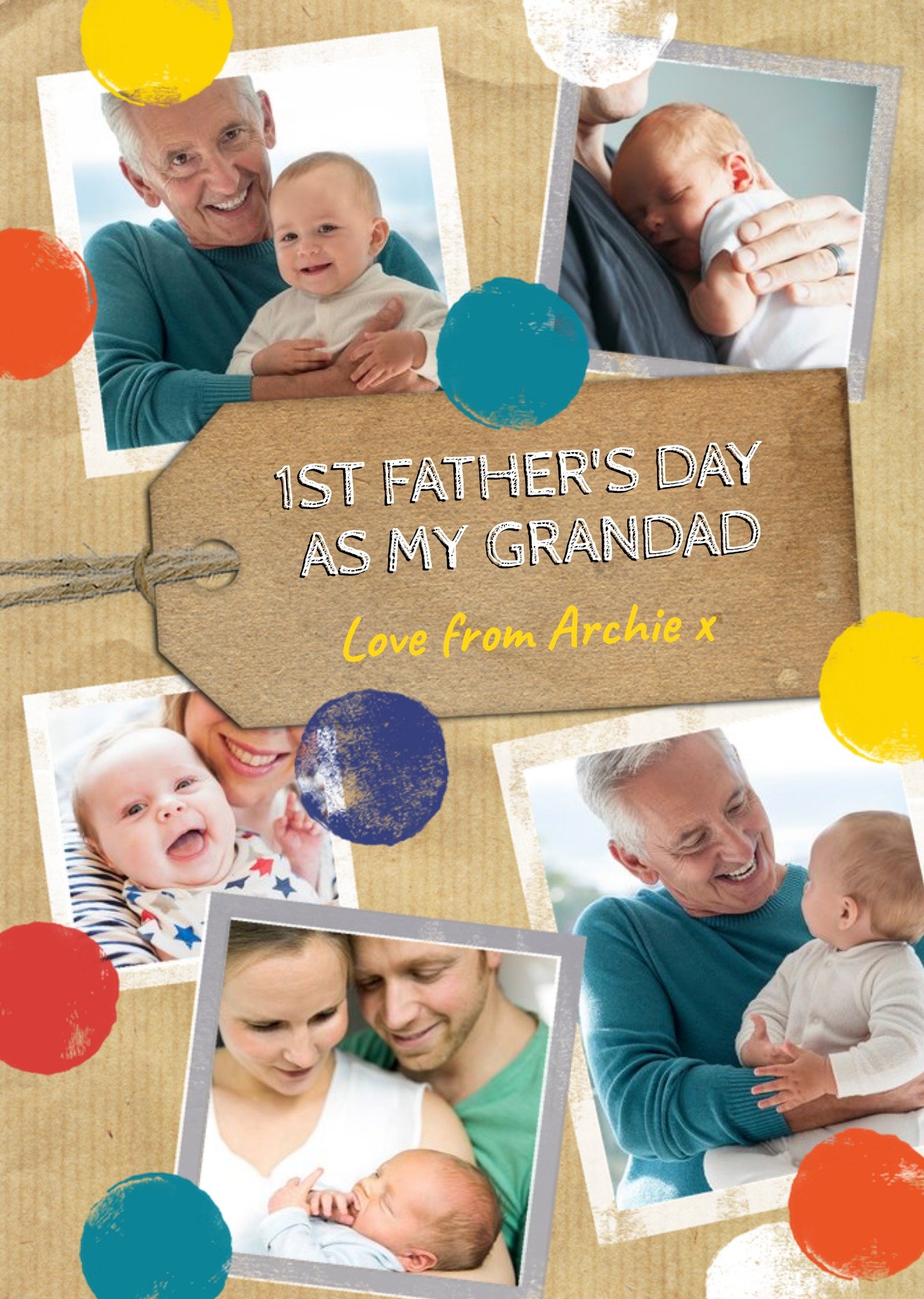 Moonpig 1st Father's Day As A Grandad Photo Upload Card