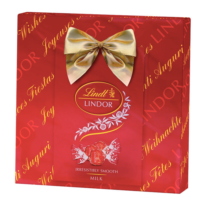 Lindt Lindor Milk Gift Wrapped Christmas Box (287g)